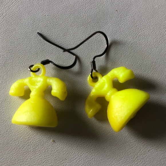 Telephone earrings yellow - Picture 5 of 9